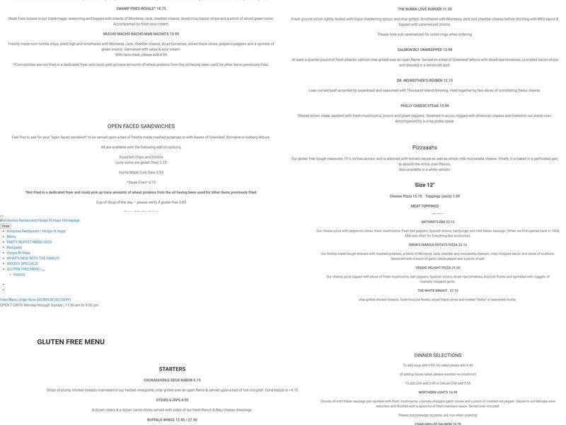 Hoops-N-Hops Menu