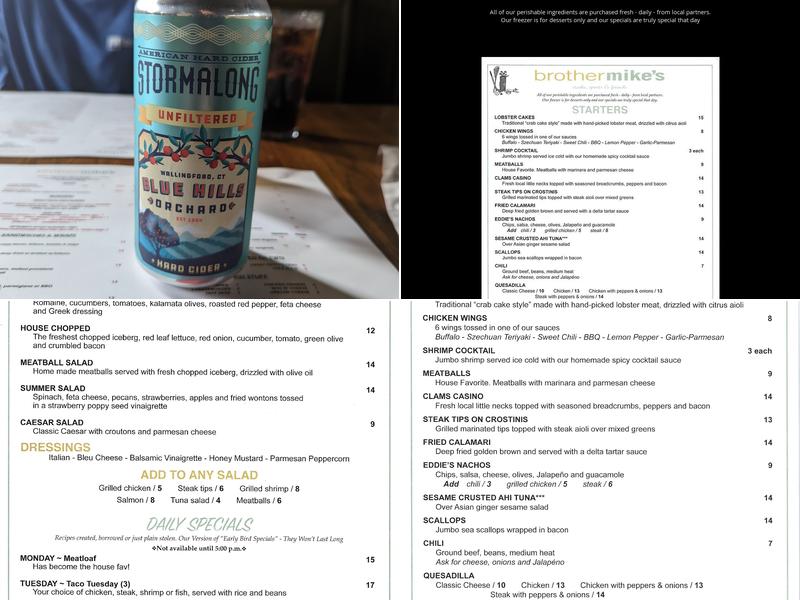 Brother Mike's Madison Menu