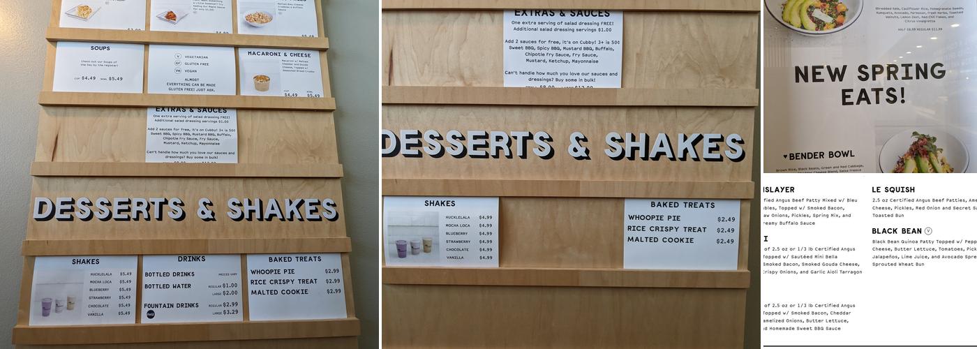 Cubby's Menu