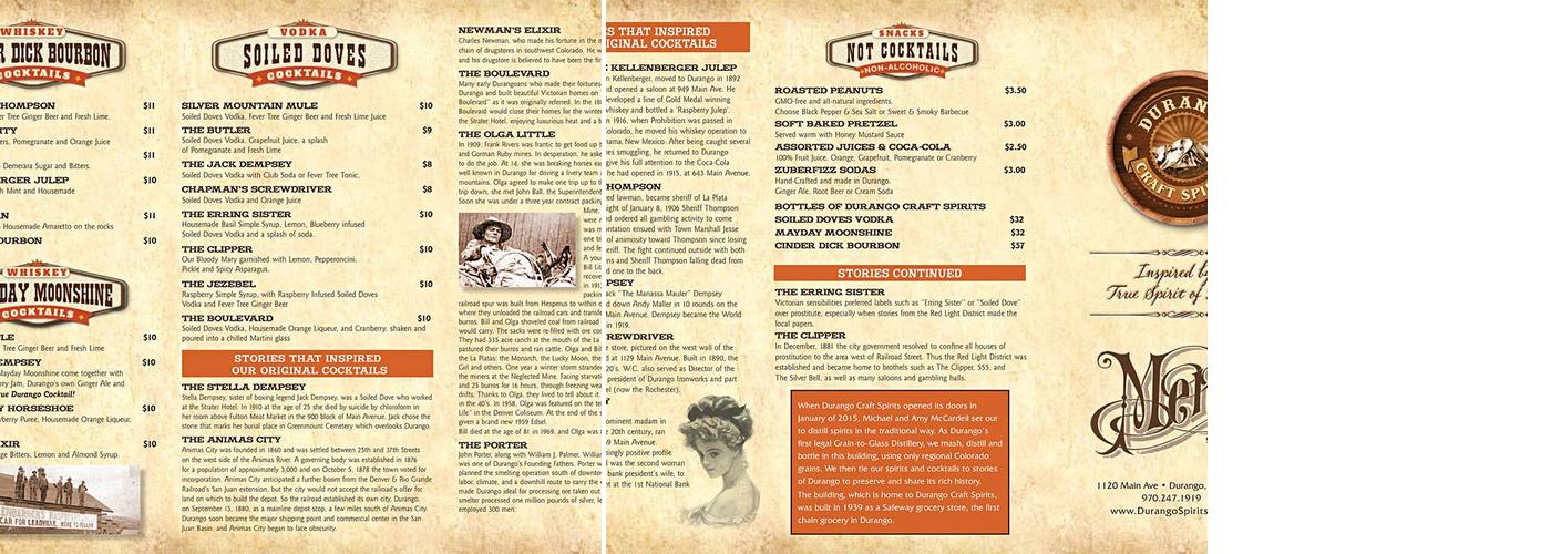 Durango Craft Spirits Menu