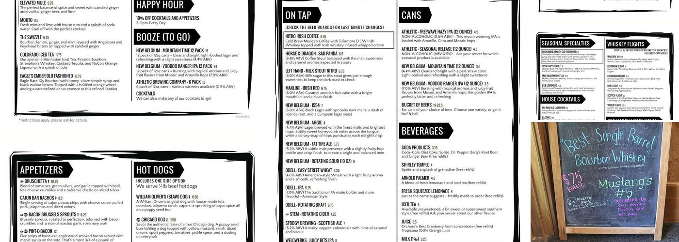 William Oliver's Publick House Menu