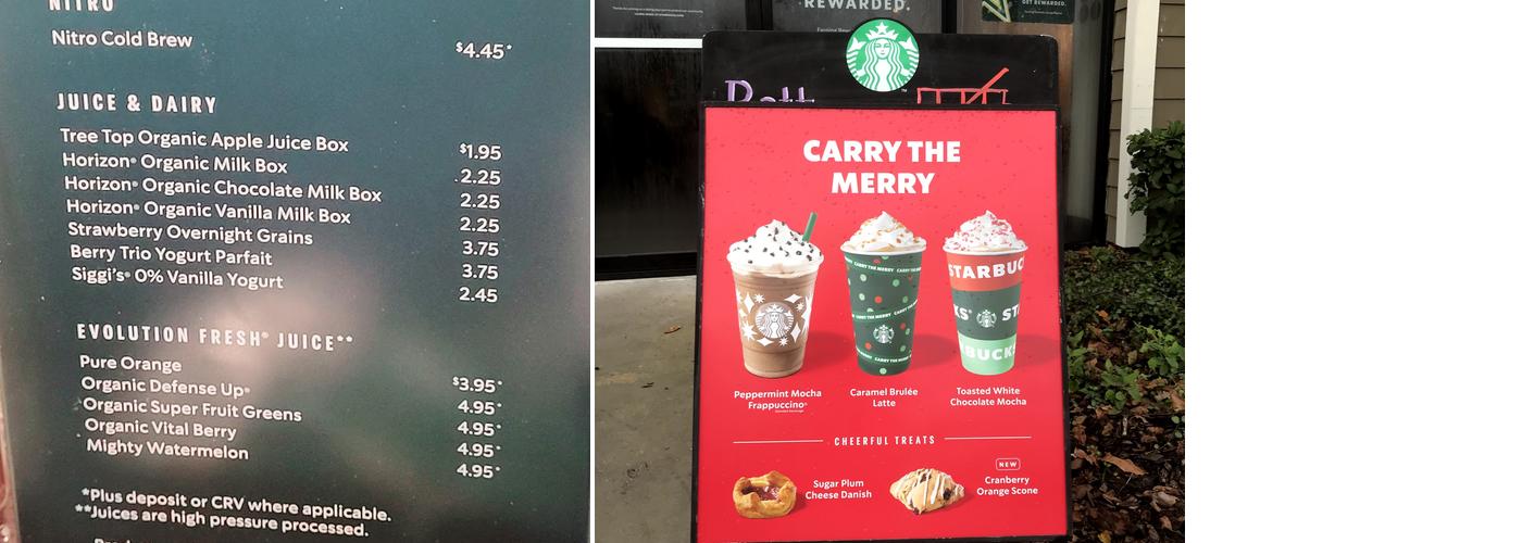 Starbucks Menu