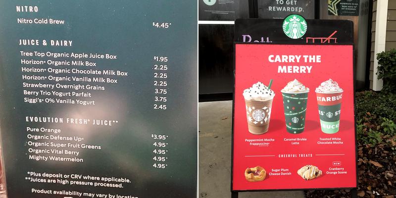 Starbucks Menu