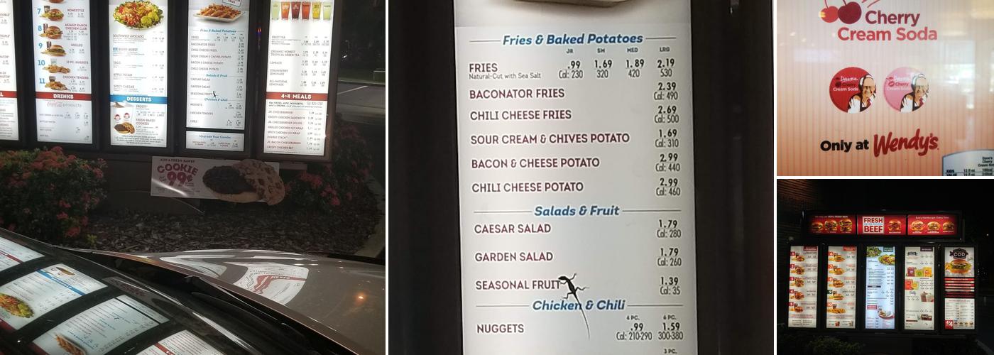 Wendy's Menu