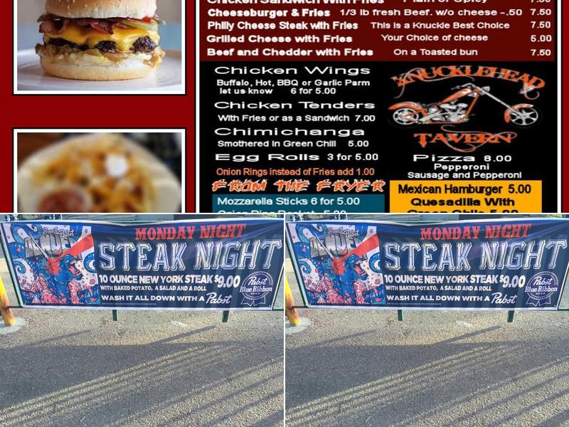 Knucklehead Tavern Menu