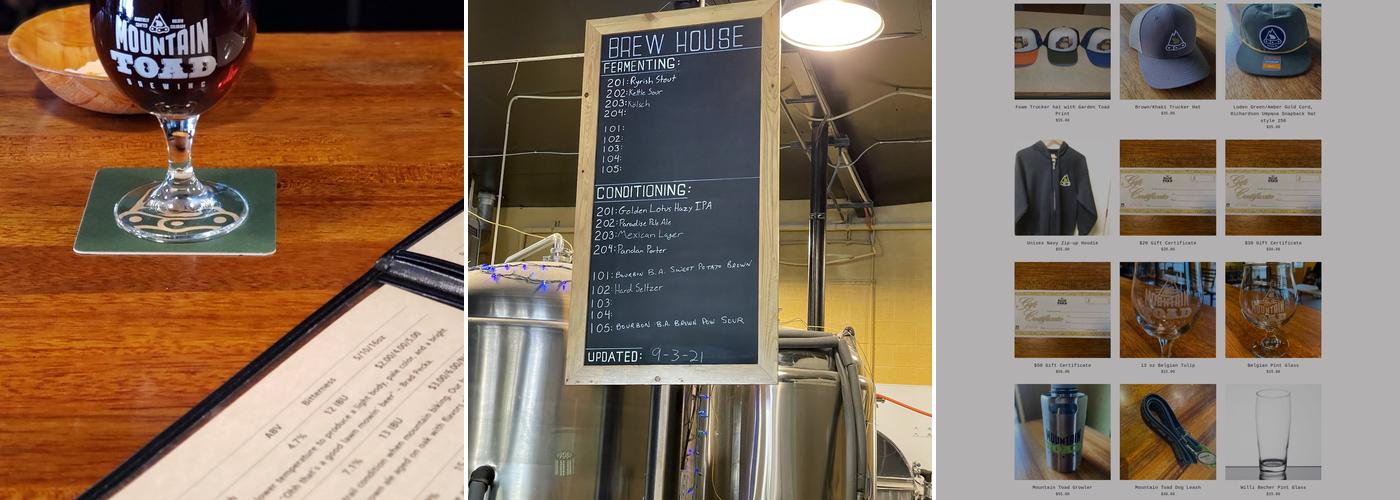Mountain Toad Brewing Menu