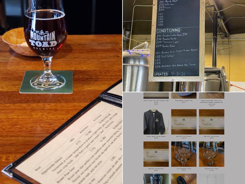 Mountain Toad Brewing Menu