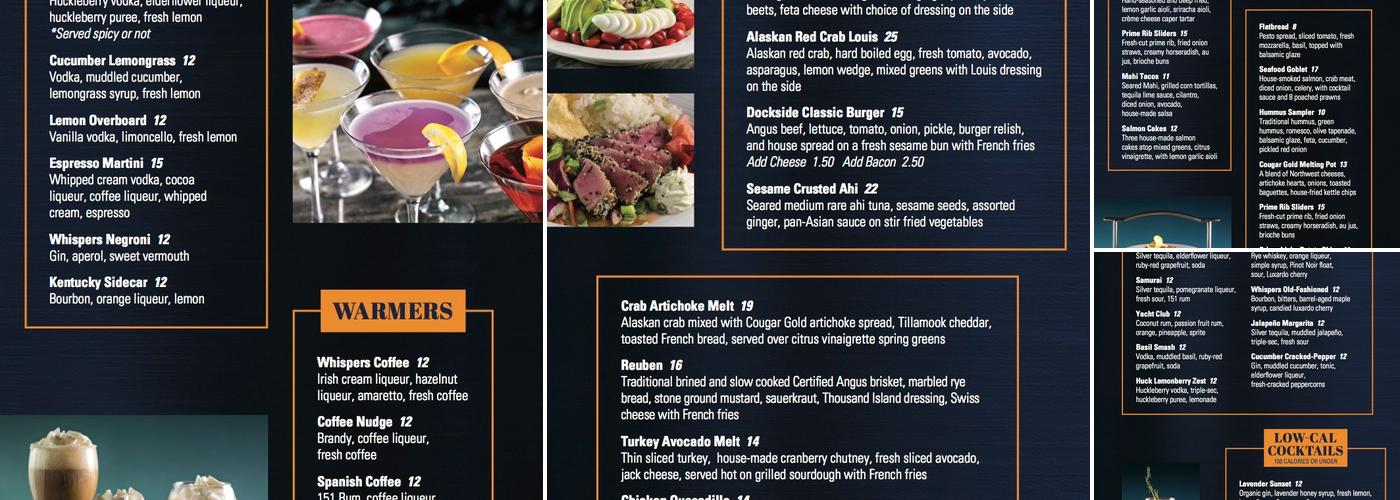 Whispers Lounge Menu