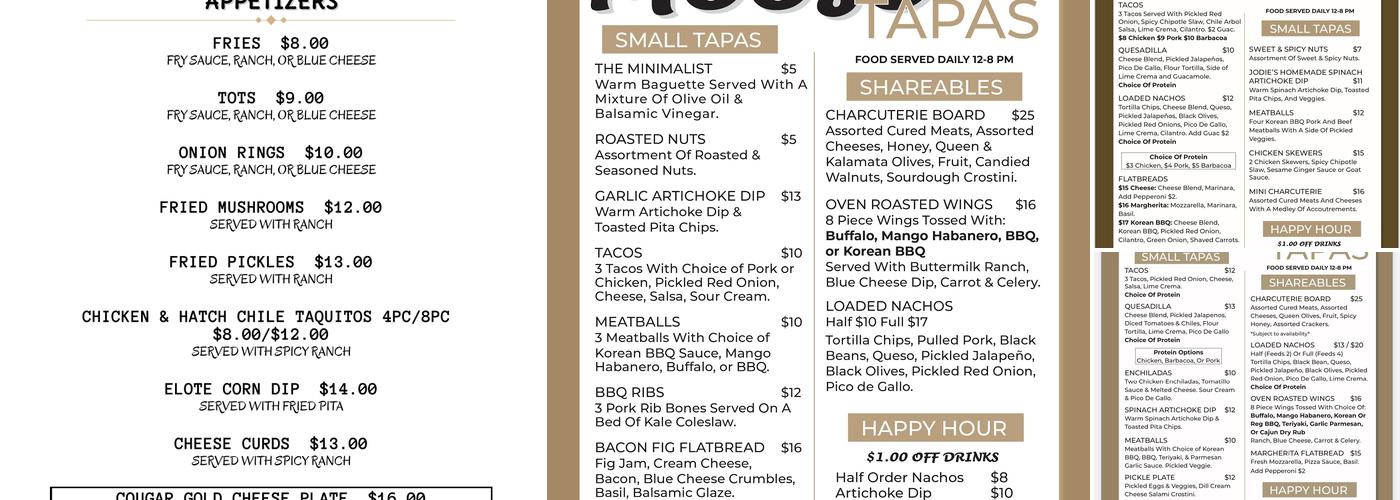 Moose Lounge Menu