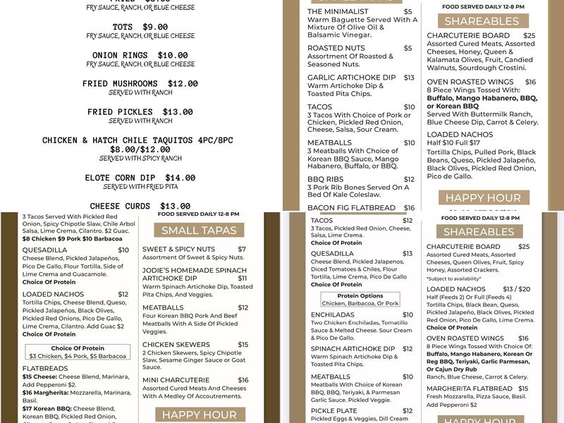 Moose Lounge Menu