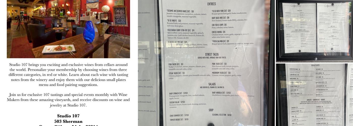 Studio 107 Menu