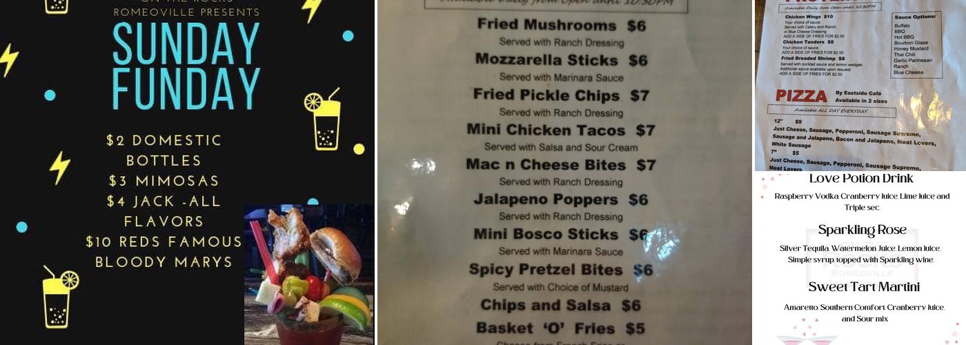 On The Rocks Romeoville Menu