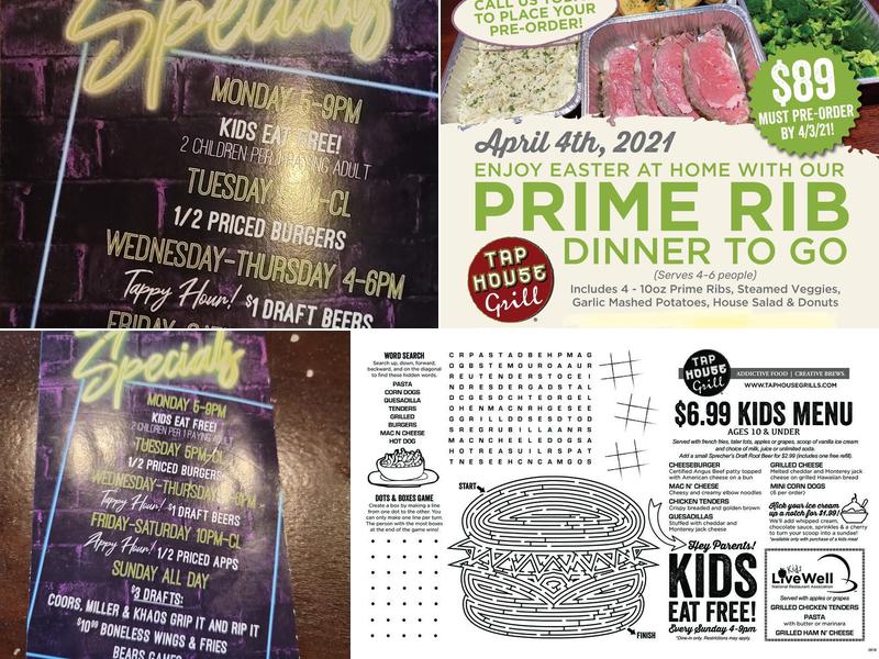 Tap House Grill Menu