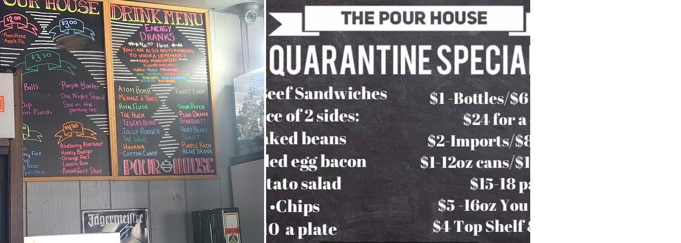 The Pour House Menu