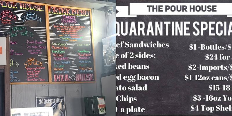 The Pour House Menu