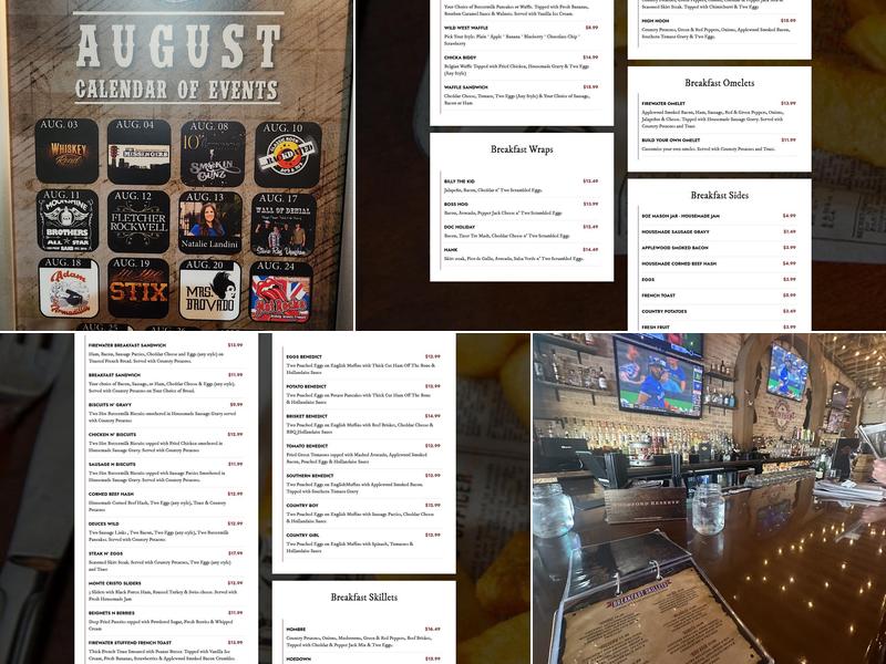 Firewater Saloon - Edison Park Menu