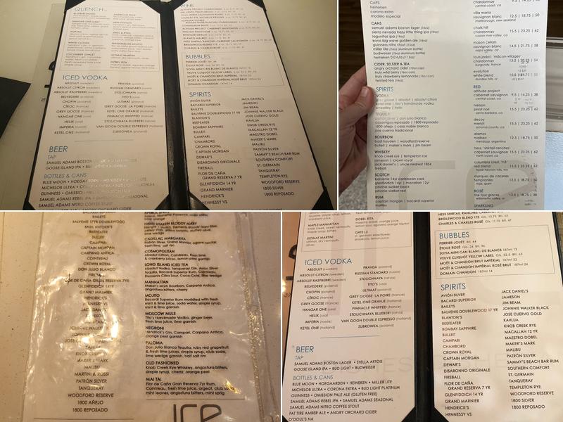 ICE Dishes & Drinks Menu