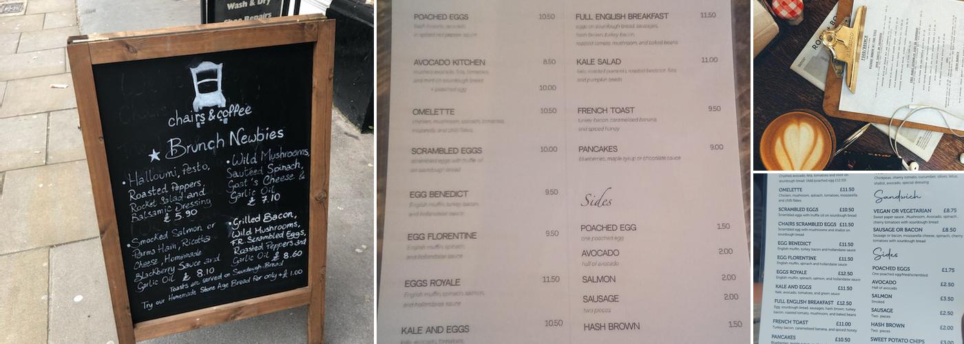 Chairs & Coffee Menu