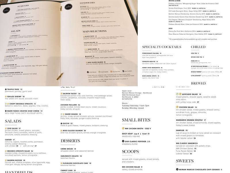 NM Cafe Menu