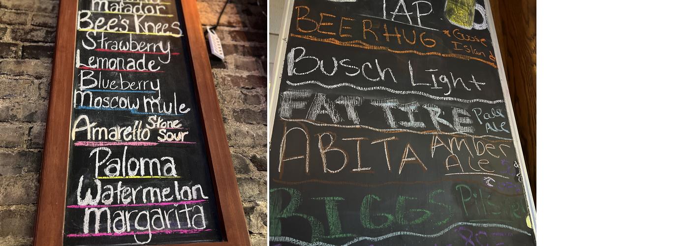 Friendly Tavern Menu