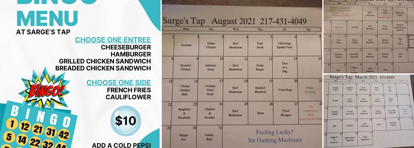 Sarges Tap Menu