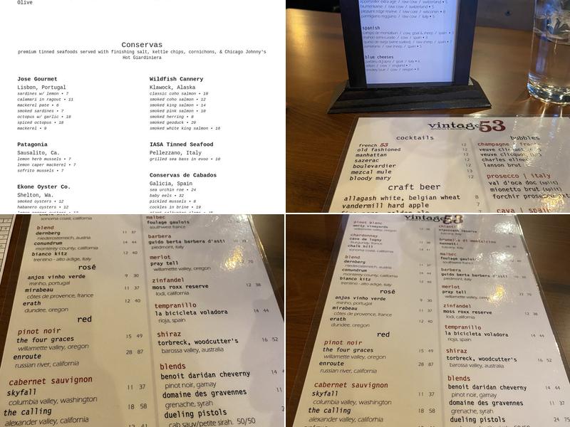 Vintage 53 Menu