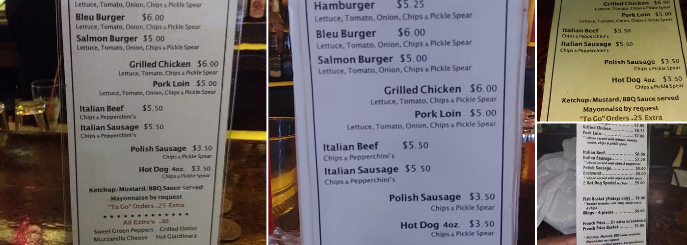 Freeh's Again Menu