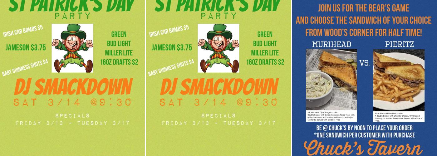 Chuck's Tavern Menu