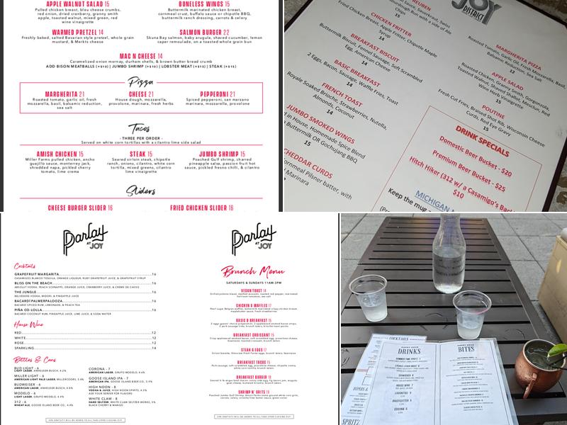 Joy District Menu