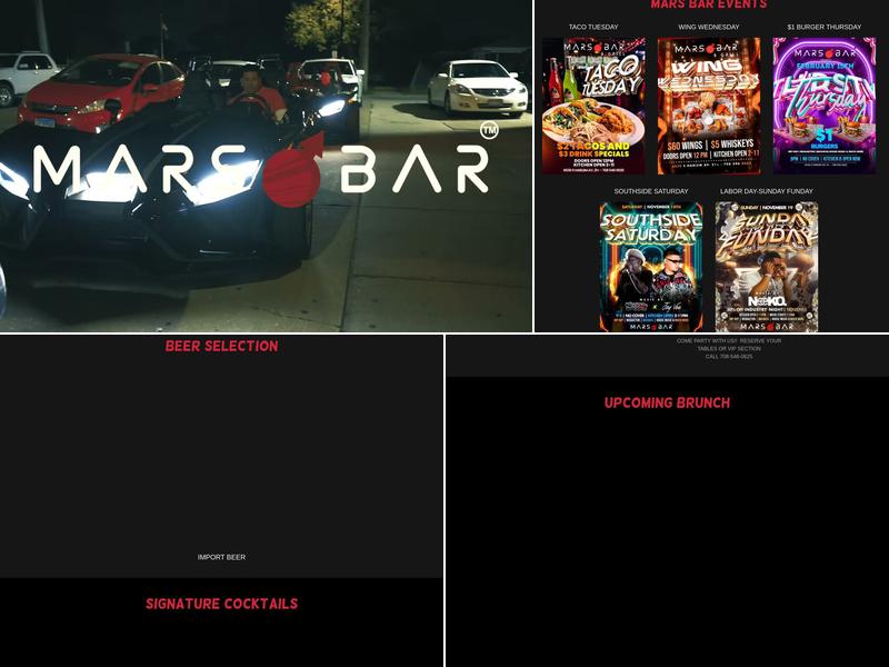 Mars Bar Menu