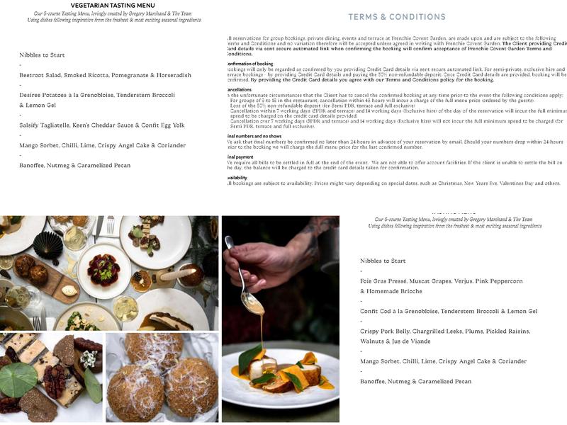 Frenchie Covent Garden Menu