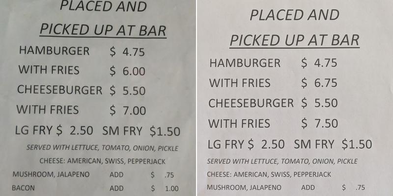 Shawnee Tap Menu