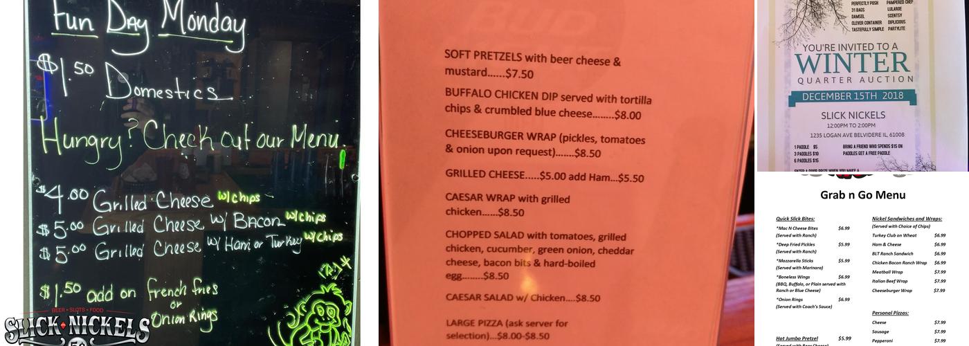 Slick Nickels Menu