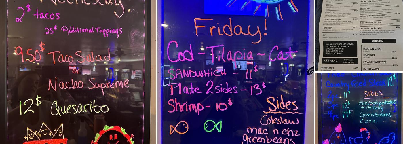 Caseyville Bridge Inn Menu