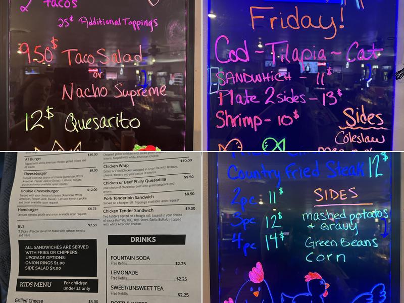 Caseyville Bridge Inn Menu