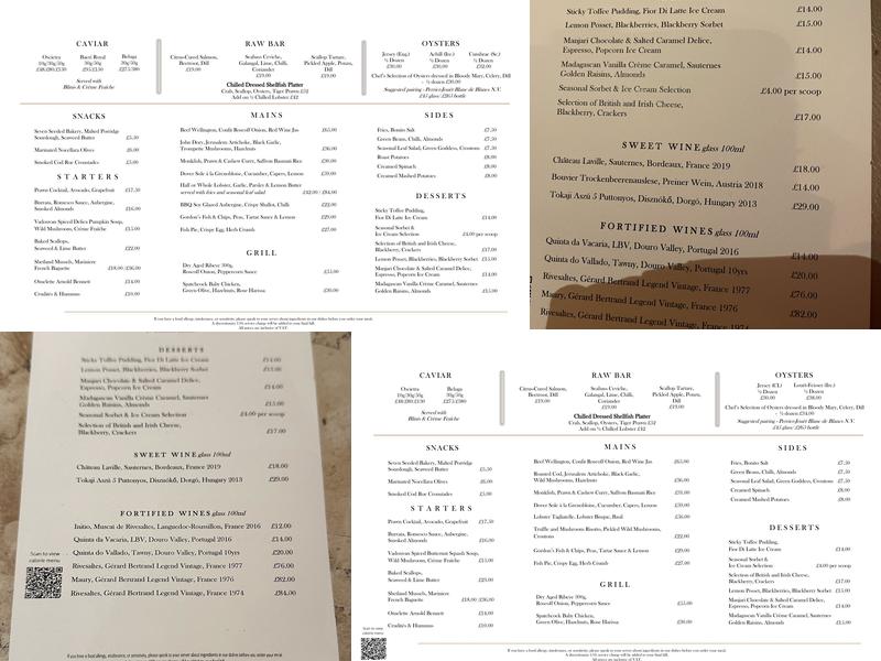 The River Restaurant by Gordon Ramsay Menu