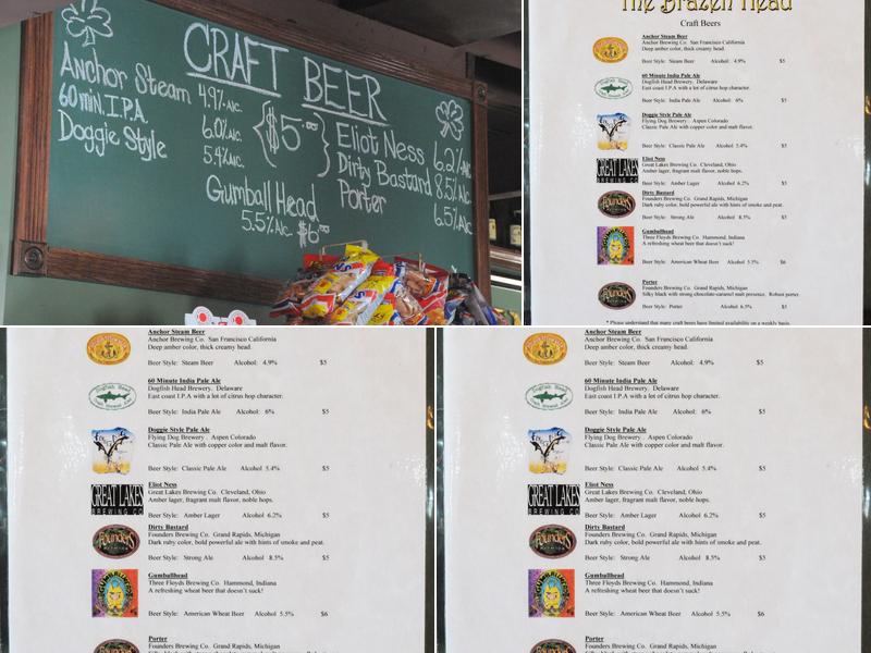 The Brazen Head Menu