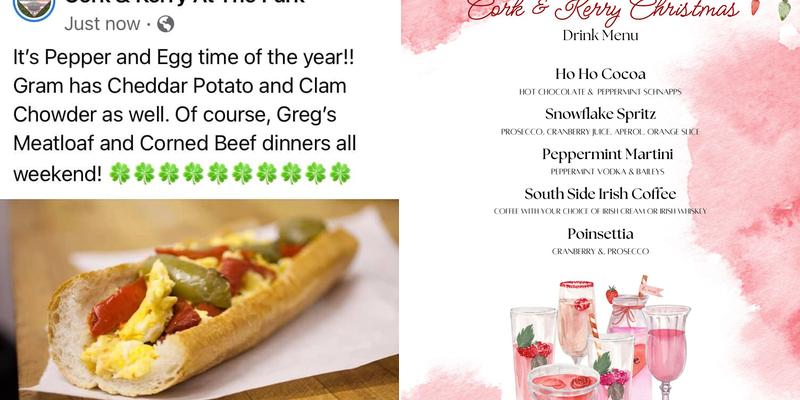 Cork & Kerry Menu