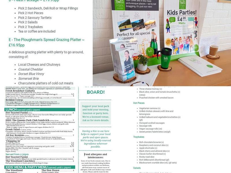 Woodpecker Cafe Queen's Park Menu