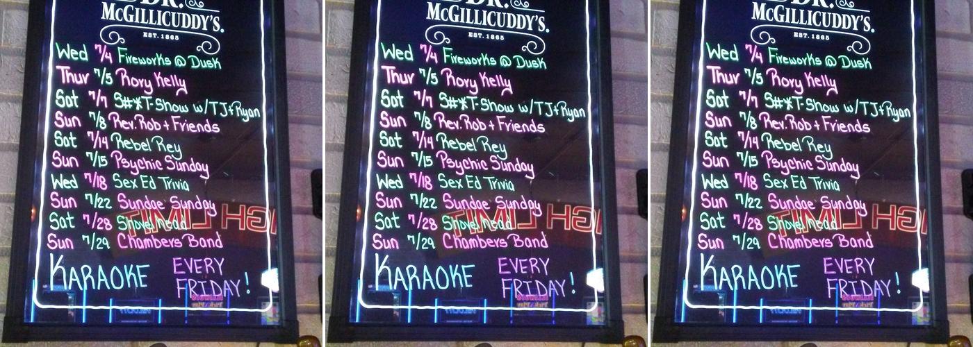 Joe's Bar & Gaming Menu