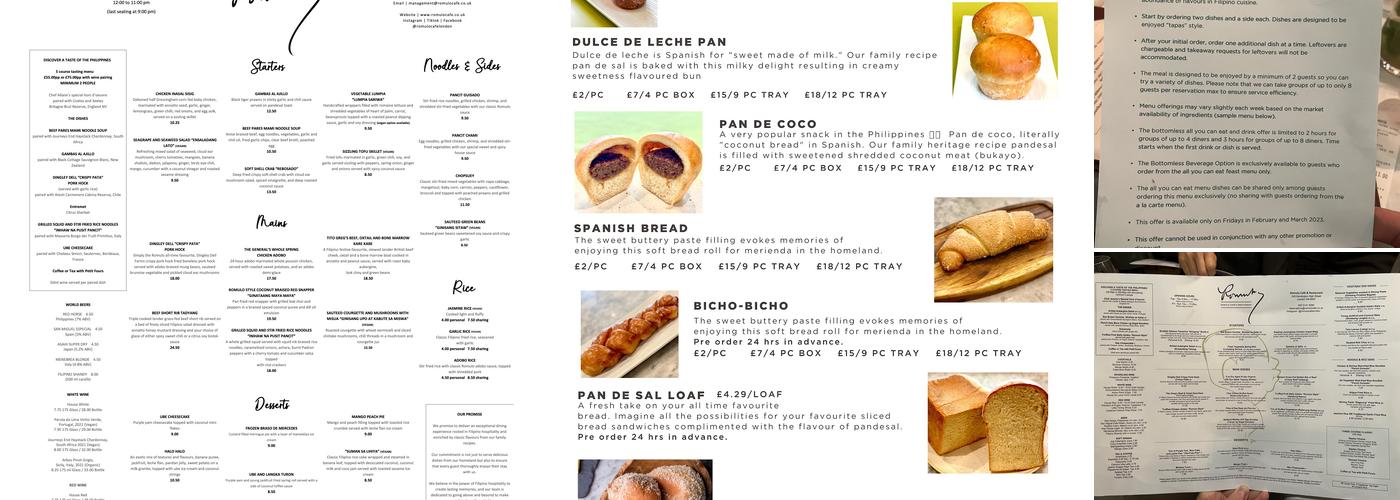 Romulo Café & Restaurant Menu