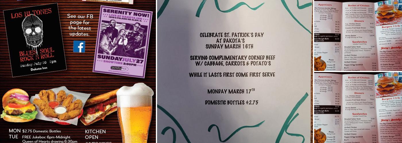 Dakota Inn Menu