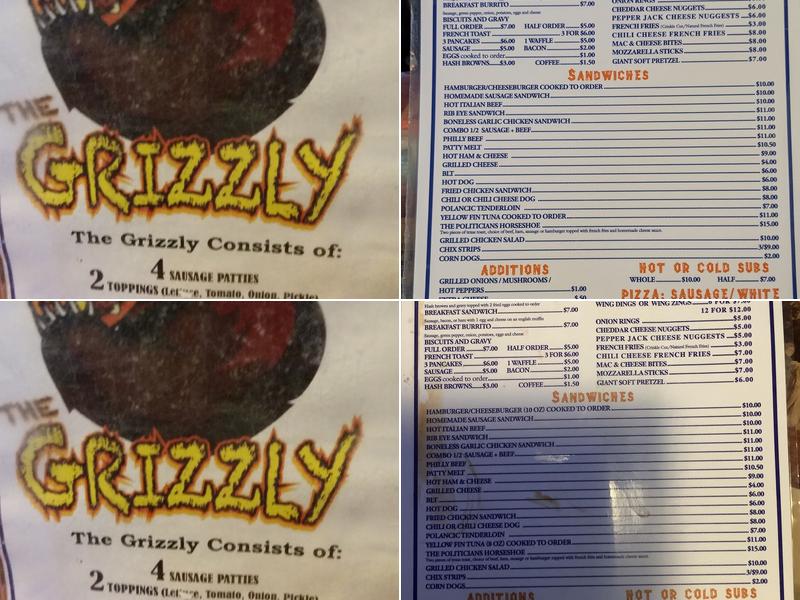 Bears Den Menu