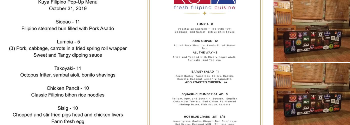 Surf Bar Menu