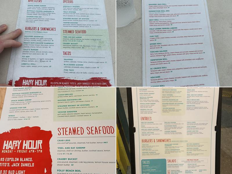 Snapper Jacks Menu
