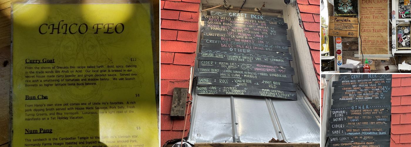 Chico Feo Menu