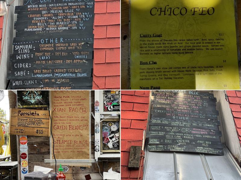 Chico Feo Menu