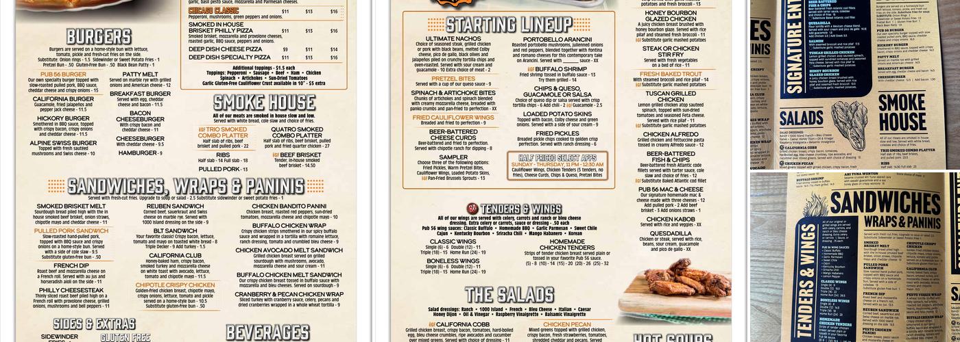 Pub 56 Menu