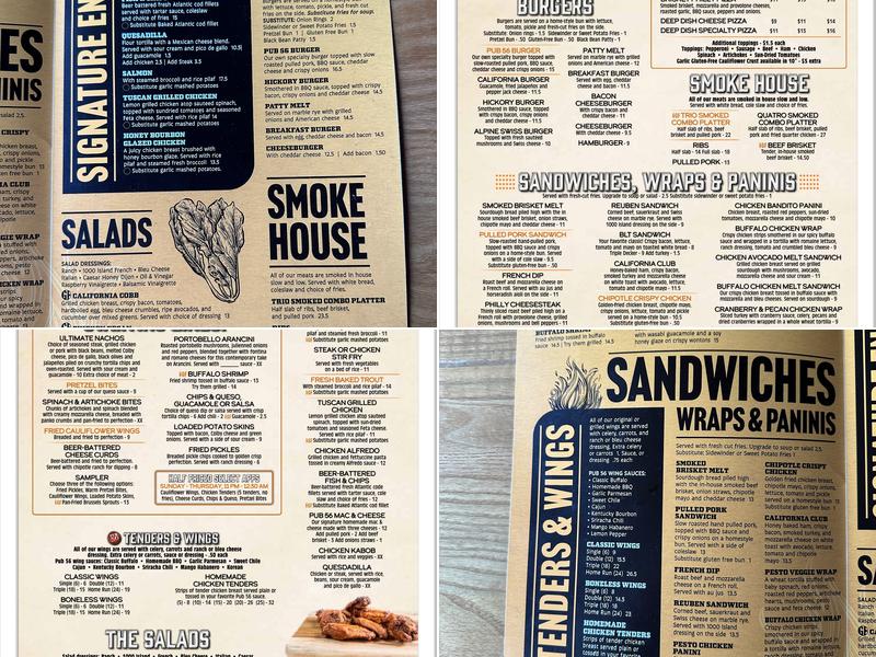 Pub 56 Menu