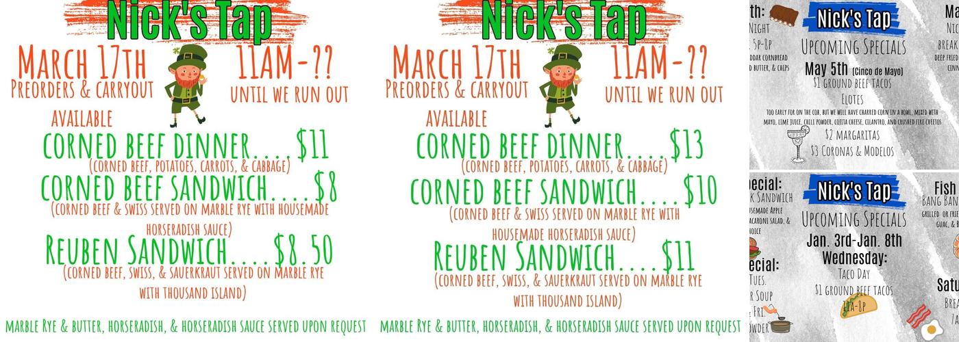 Nick's Tap Menu